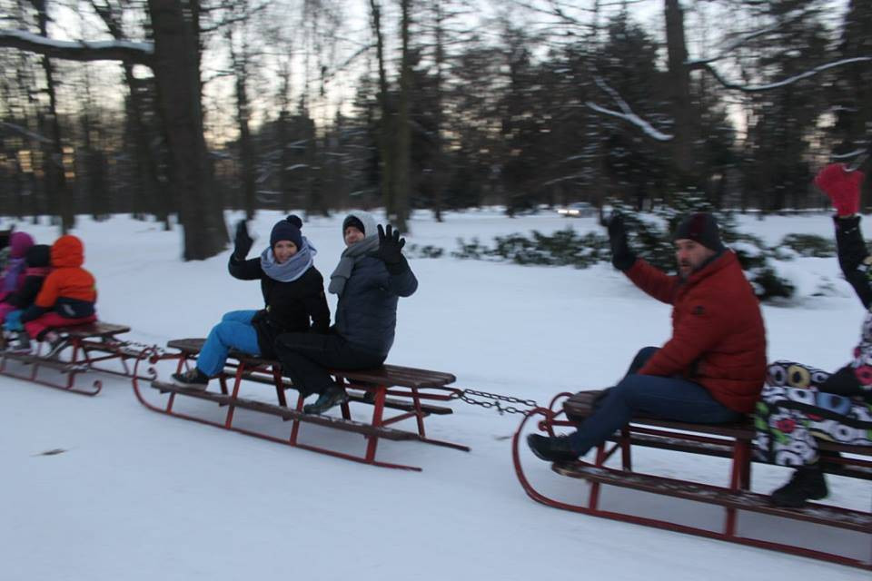 Kulig w parku w Świerklańcu