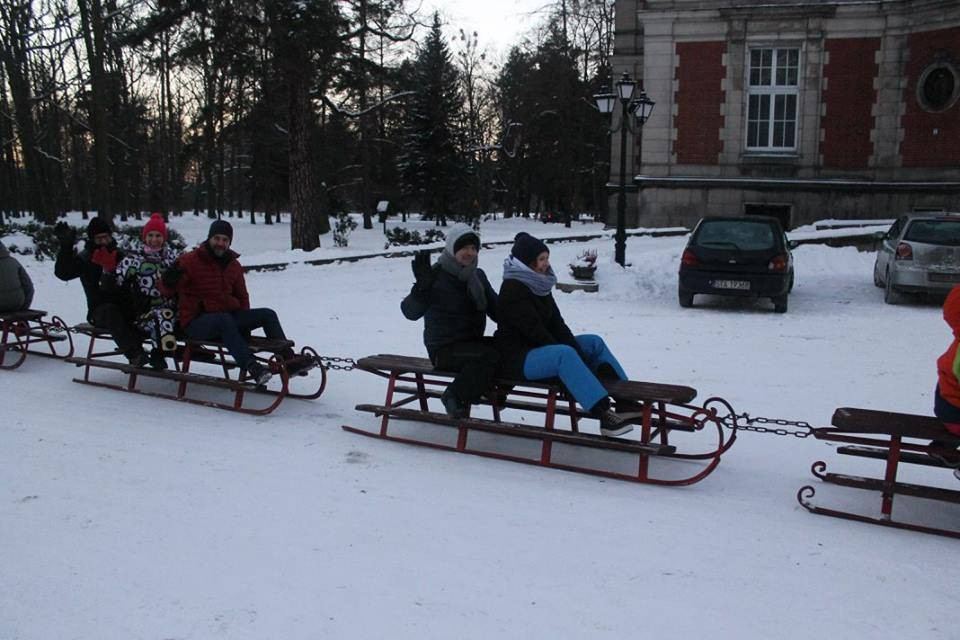 Kulig w parku w Świerklańcu