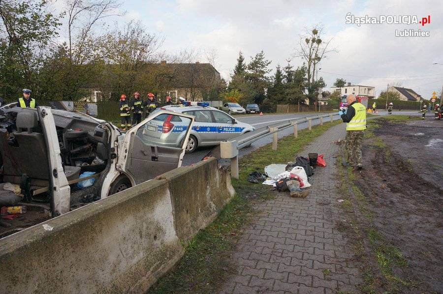 Zderzenie ciężarówki z busem. Policja opublikowała zdjęcia z miejsca wypadku