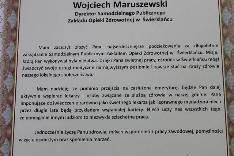 Dyrektor Maruszewski na emeryturze