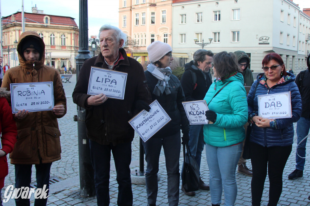 Protest przeciwko wycinkom drzew