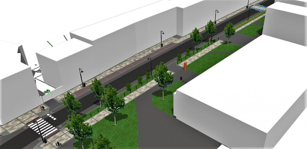Wizualizacja przebudowanej ul. Sobieskiego