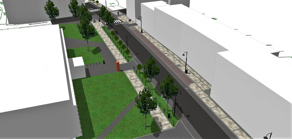 Wizualizacja przebudowanej ul. Sobieskiego