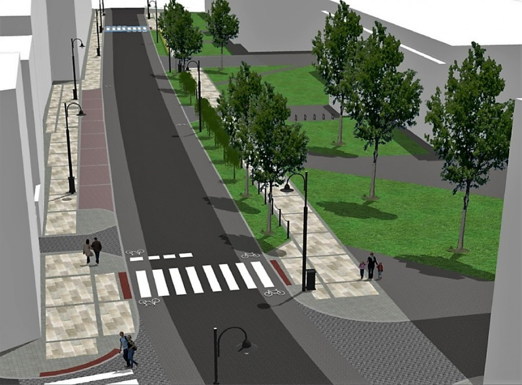 Wizualizacja przebudowanej ul. Sobieskiego