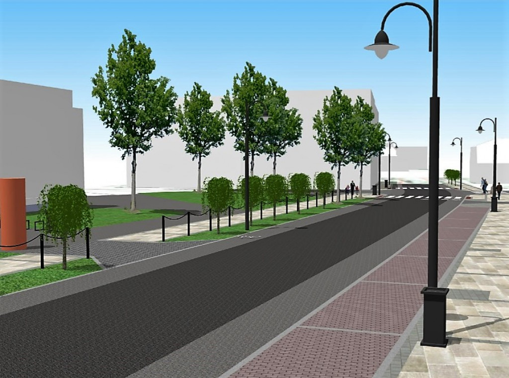 Wizualizacja przebudowanej ul. Sobieskiego