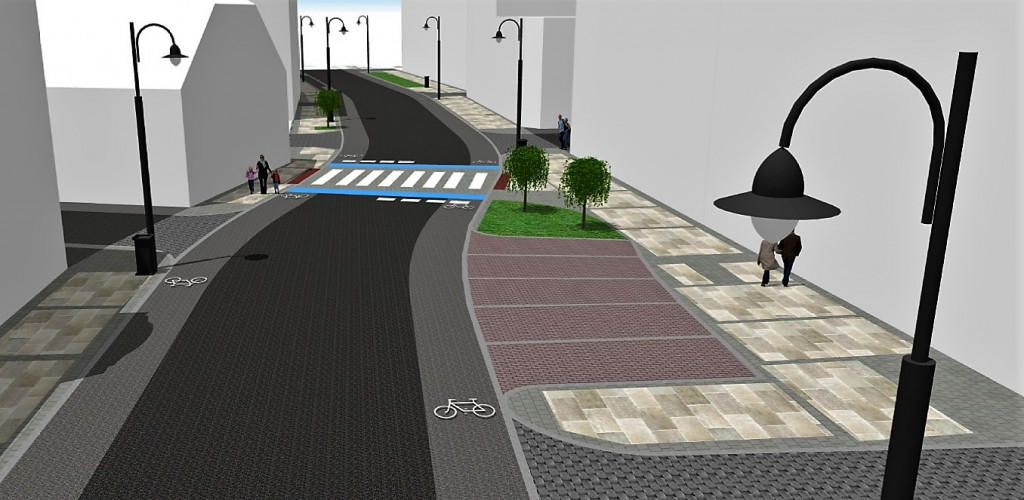 Wizualizacja przebudowanej ul. Sobieskiego