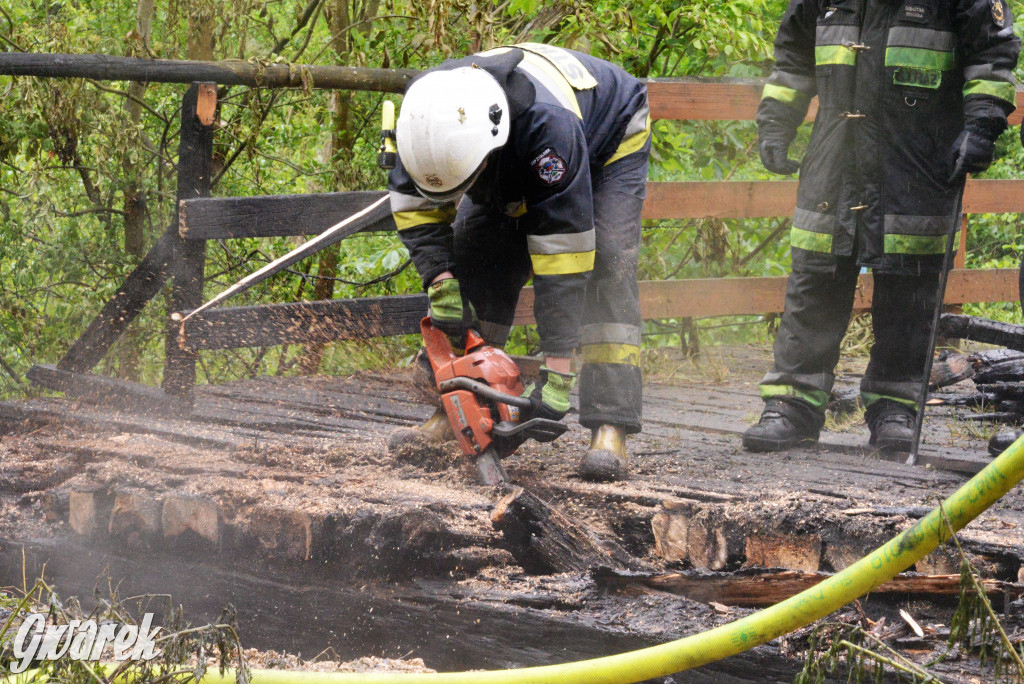 Spłonął most nad Małą Panwią