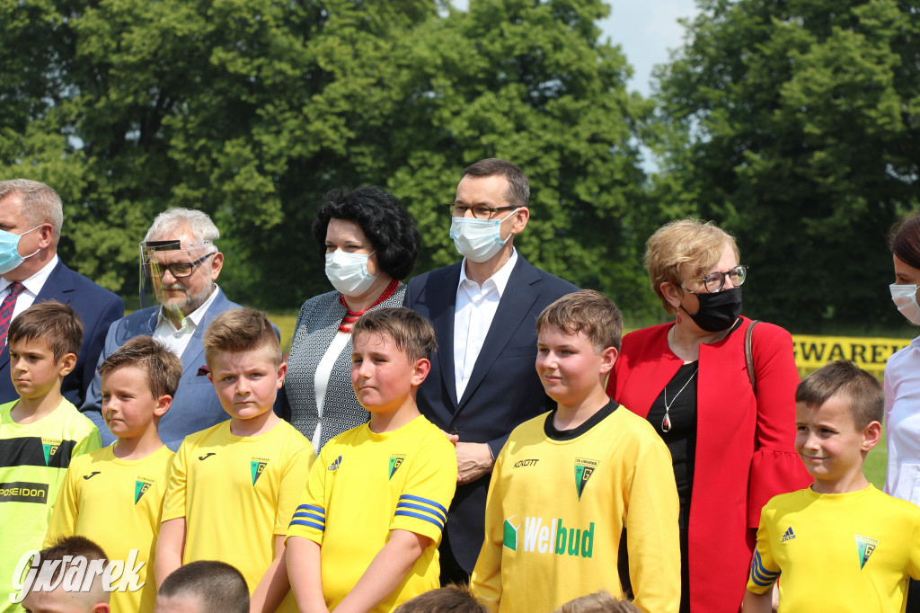 Premier Morawiecki na stadionie TS Gwarek