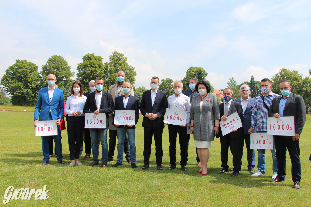 Premier Morawiecki na stadionie TS Gwarek