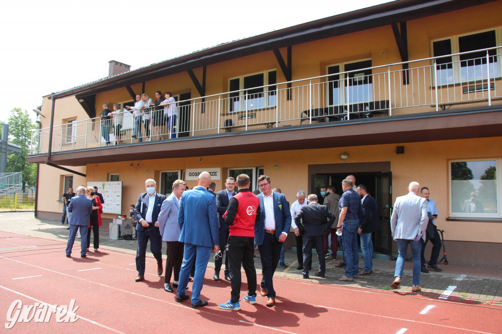 Premier Morawiecki na stadionie TS Gwarek