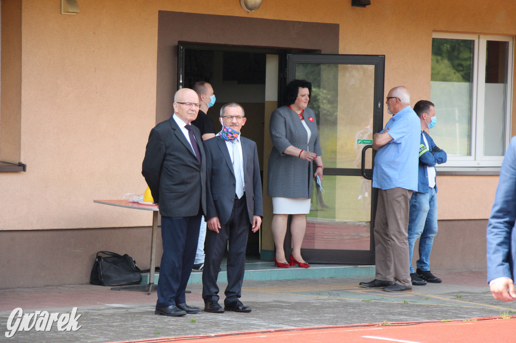 Premier Morawiecki na stadionie TS Gwarek