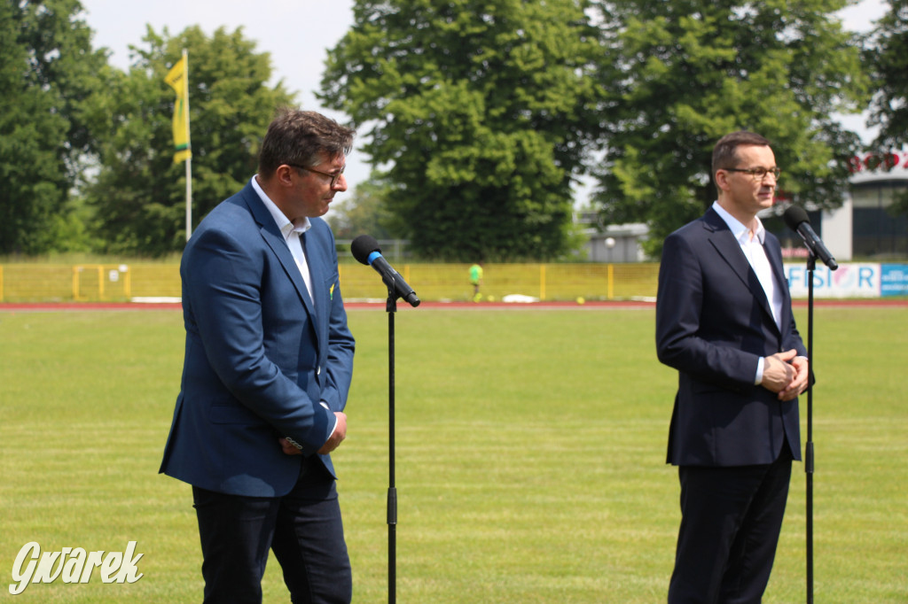 Premier Morawiecki na stadionie TS Gwarek