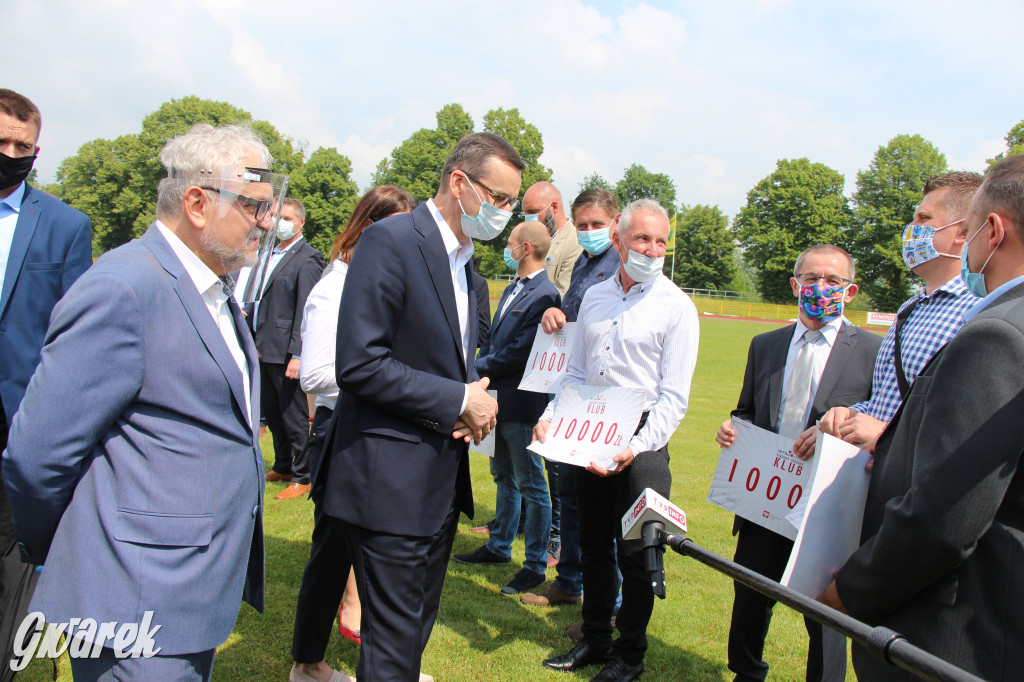 Premier Morawiecki na stadionie TS Gwarek