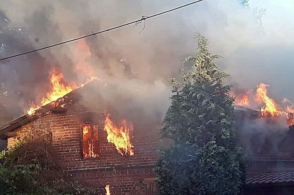 Pożar budynku przy ul. Tołstoja