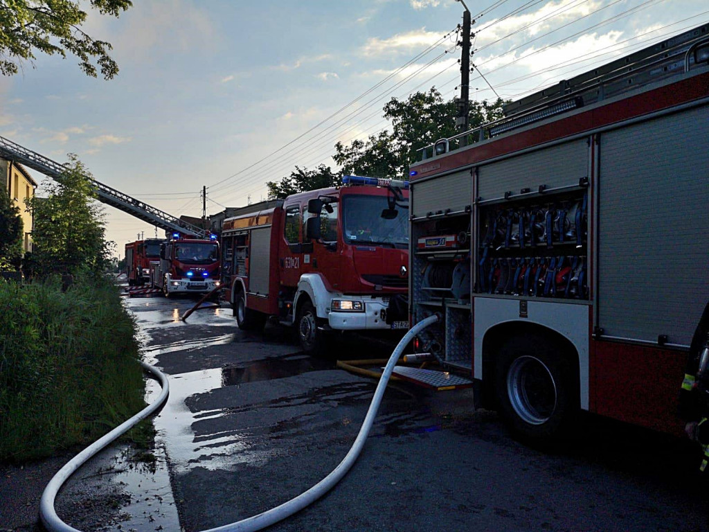 Pożar budynku przy ul. Tołstoja