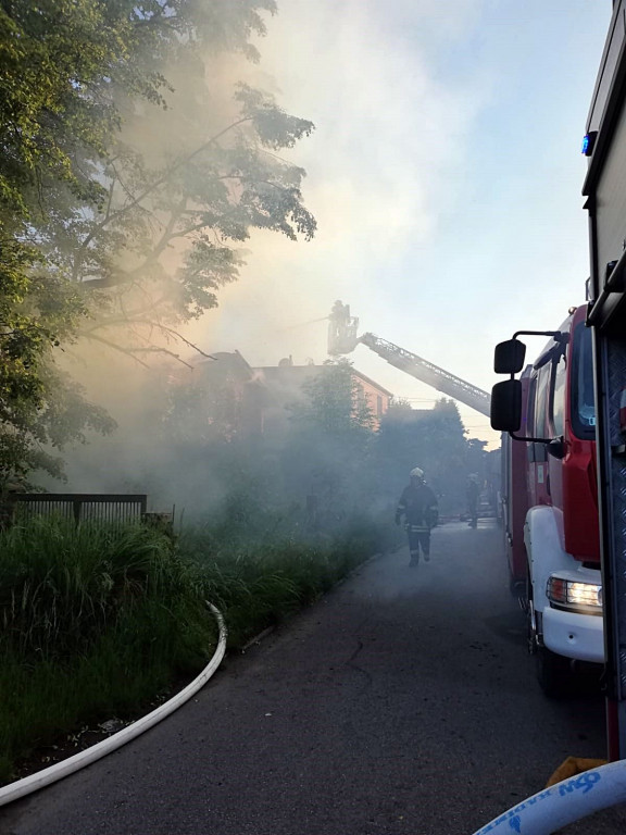 Pożar budynku przy ul. Tołstoja