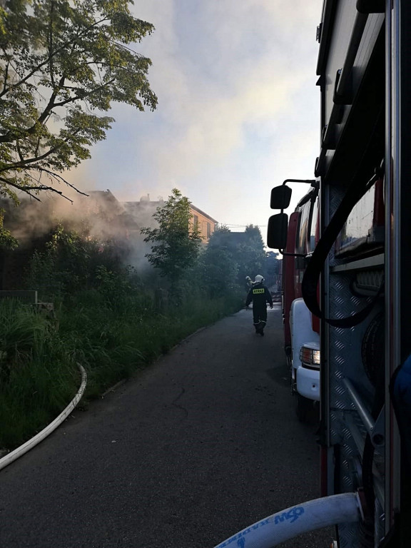 Pożar budynku przy ul. Tołstoja