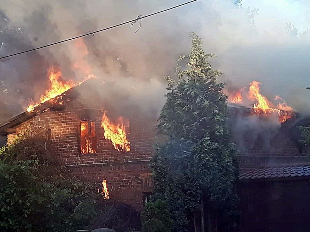 Pożar budynku przy ul. Tołstoja