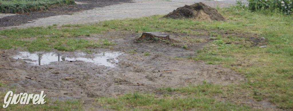 Zapomniany park Strzelecki - śmieci i plac budowy