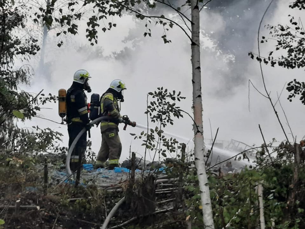 OSP z naszego powiatu gasiły pożar wysypiska w Sosnowcu