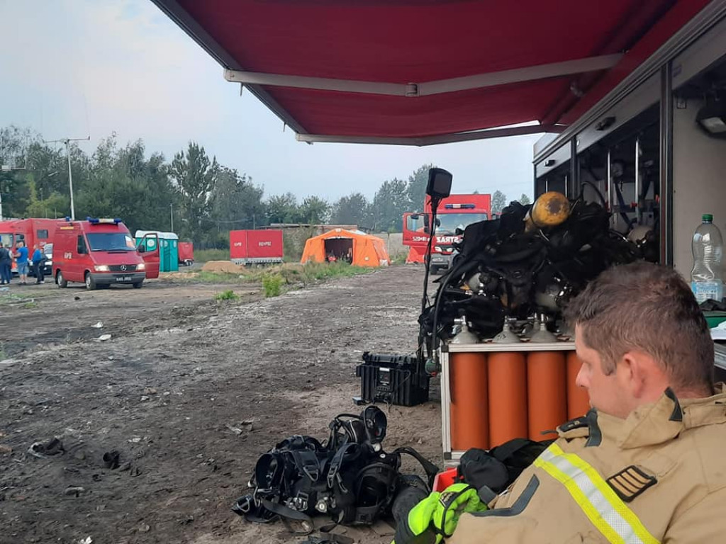 OSP z naszego powiatu gasiły pożar wysypiska w Sosnowcu