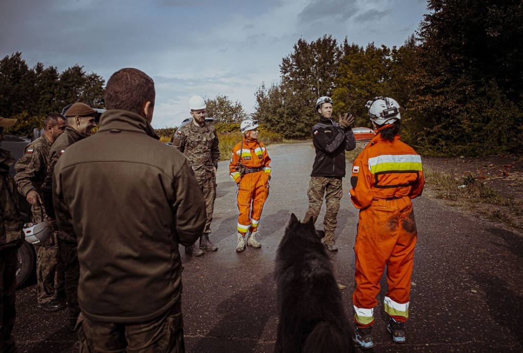 Wojskowe psy w pustostanie przy hałdzie