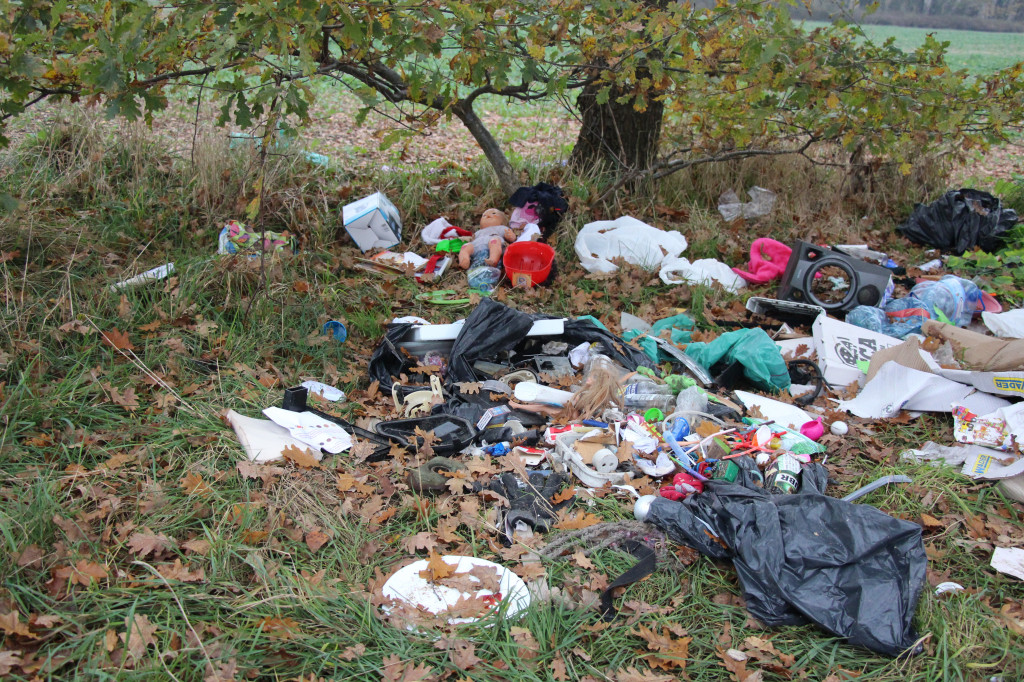 Dzikie wysypisko między Lasowicami a Nakłem Śląskim