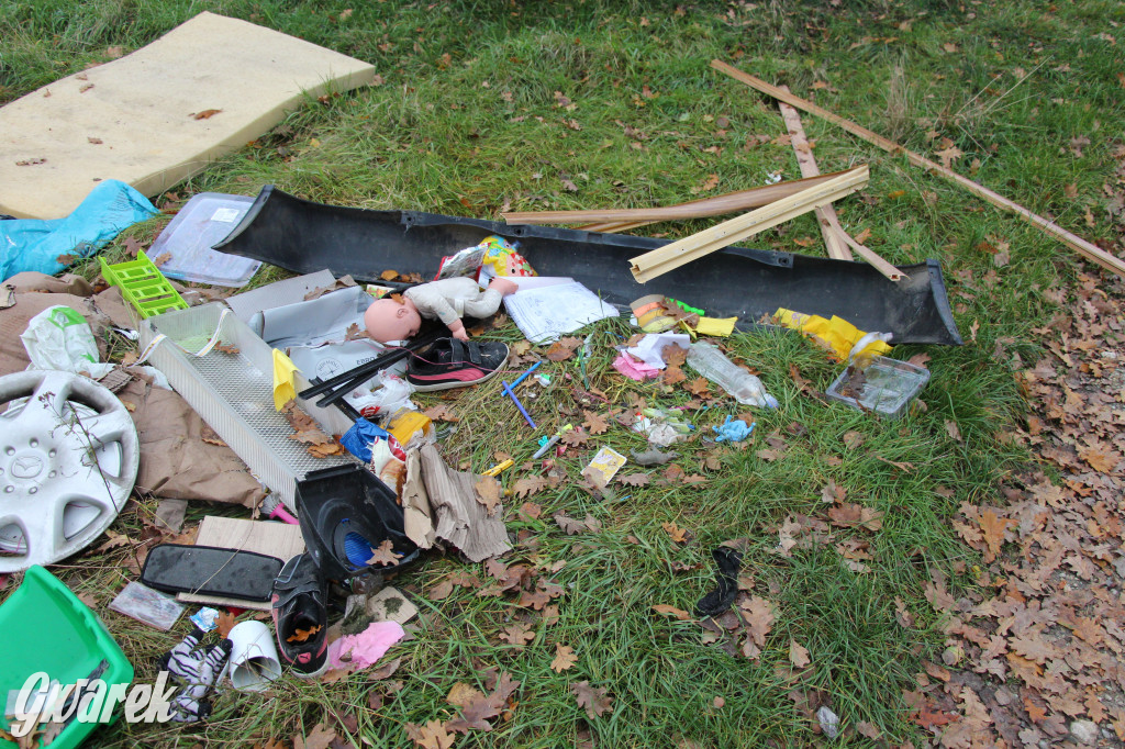 Dzikie wysypisko między Lasowicami a Nakłem Śląskim