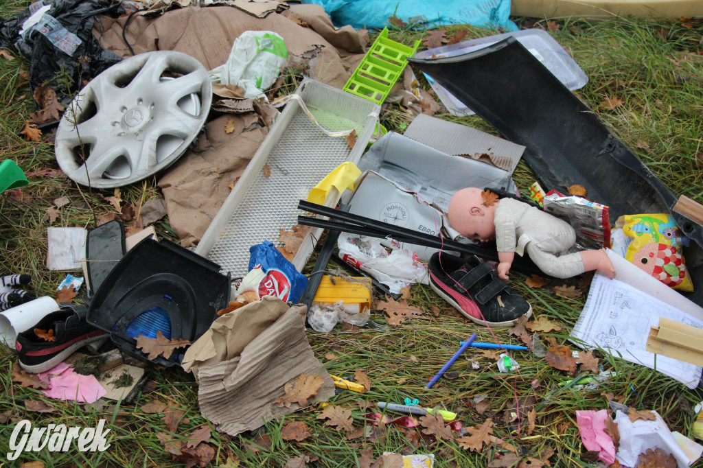 Dzikie wysypisko między Lasowicami a Nakłem Śląskim