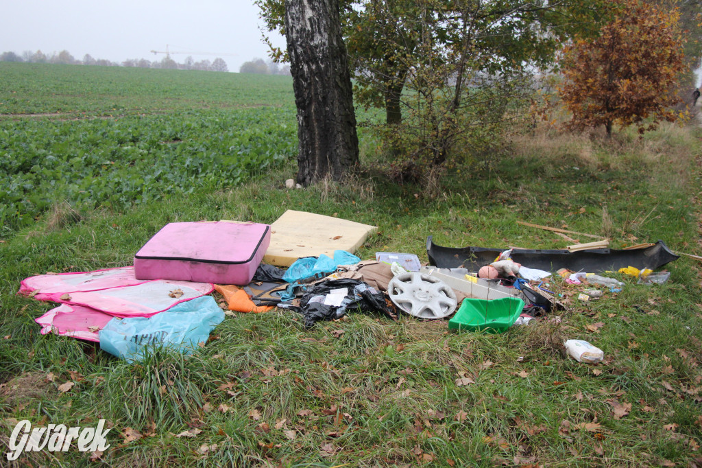 Dzikie wysypisko między Lasowicami a Nakłem Śląskim