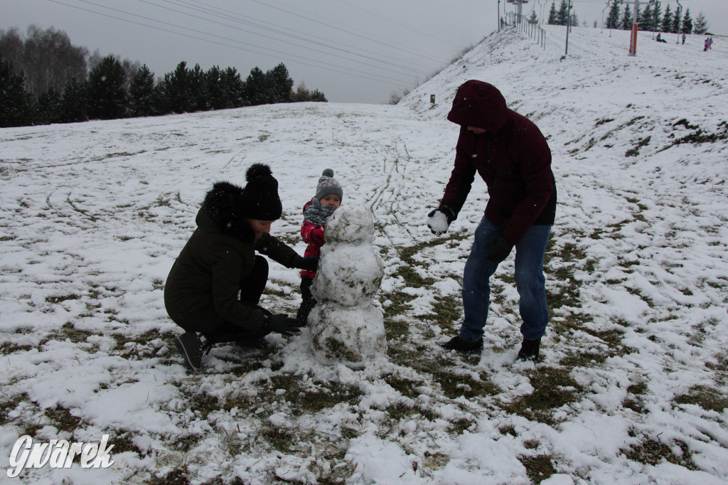 Spadł pierwszy śnieg: sanki, bałwany, radość