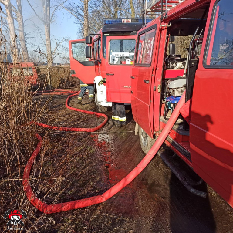 Pożar pomieszczenia gospodarczego w Szałszy