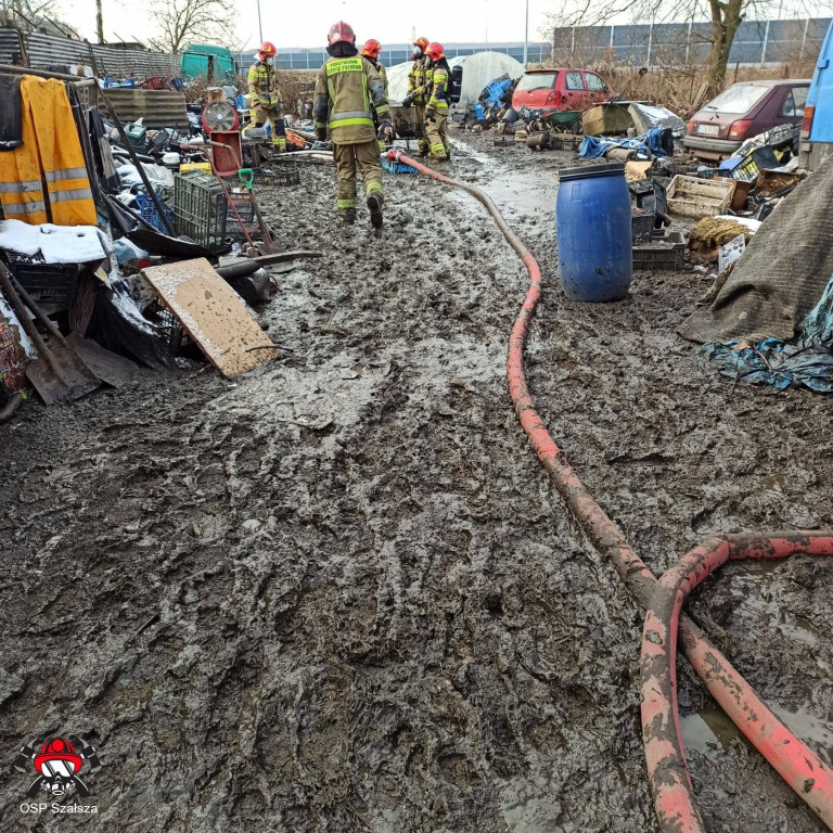 Pożar pomieszczenia gospodarczego w Szałszy