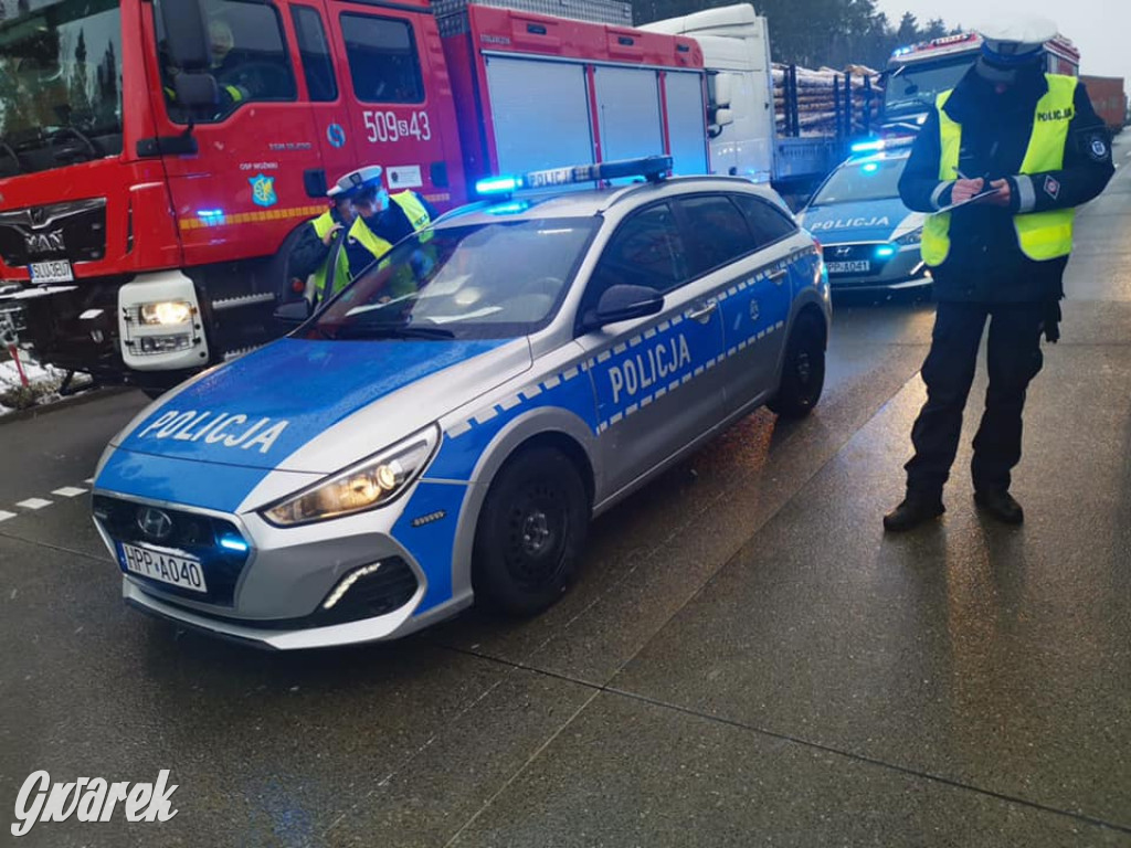 Zderzenie dwóch tirów na autostradzie A1