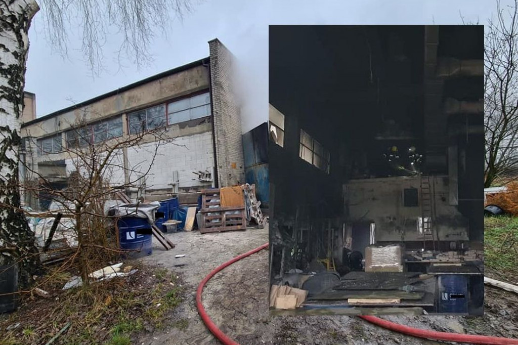 Pożar hali magazynowej