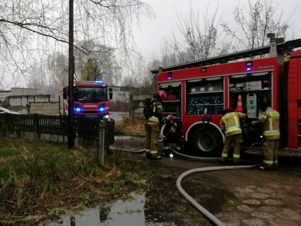 Pożar hali magazynowej