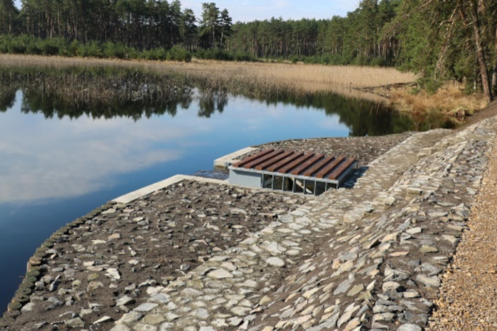 Grobla w rezerwacie Jeleniak Mikuliny odnowiona