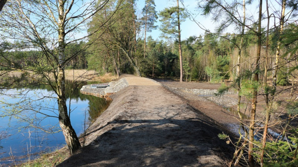 Grobla w rezerwacie Jeleniak Mikuliny odnowiona