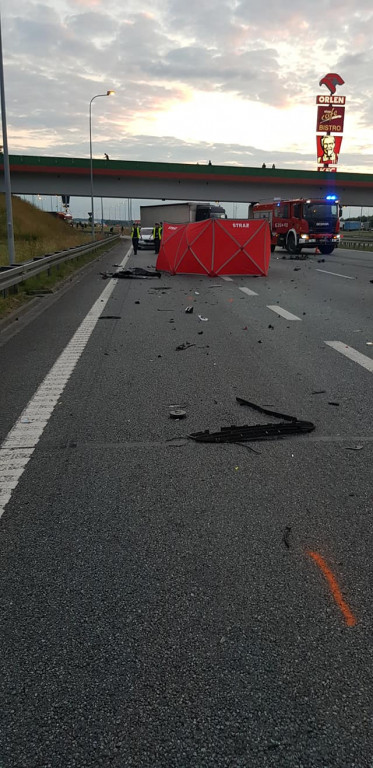 Śmiertelny wypadek na A1. Kierowca zginął na miejscu