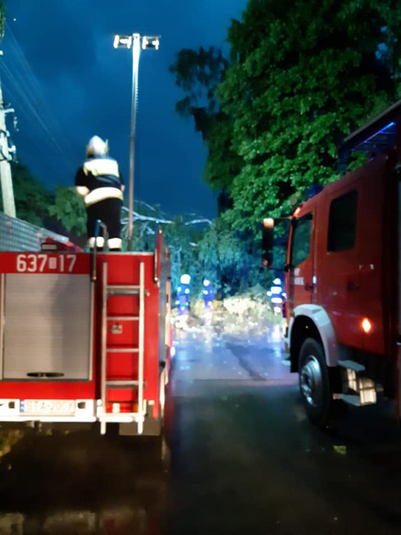 Powalone drzewa, zerwane dachy - burza przeszła przez powiat