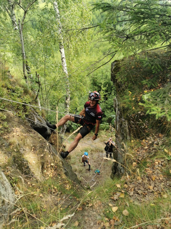 Psy na skałach i wodzie