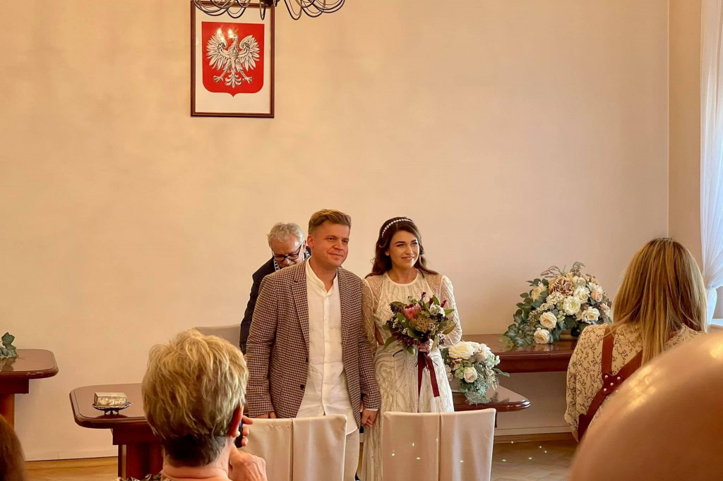 Ślub radnego. Robert Mrozek i jego żona Magdalena