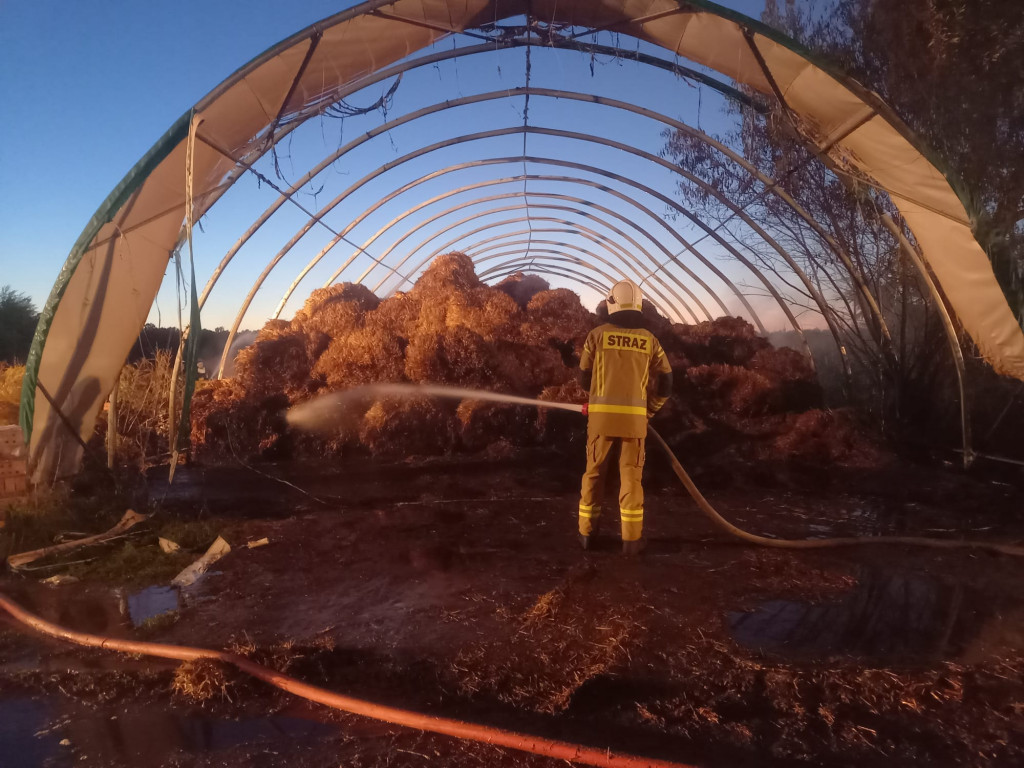 Pożar słomy przy stadninie. Akcja trwała 8 godzin