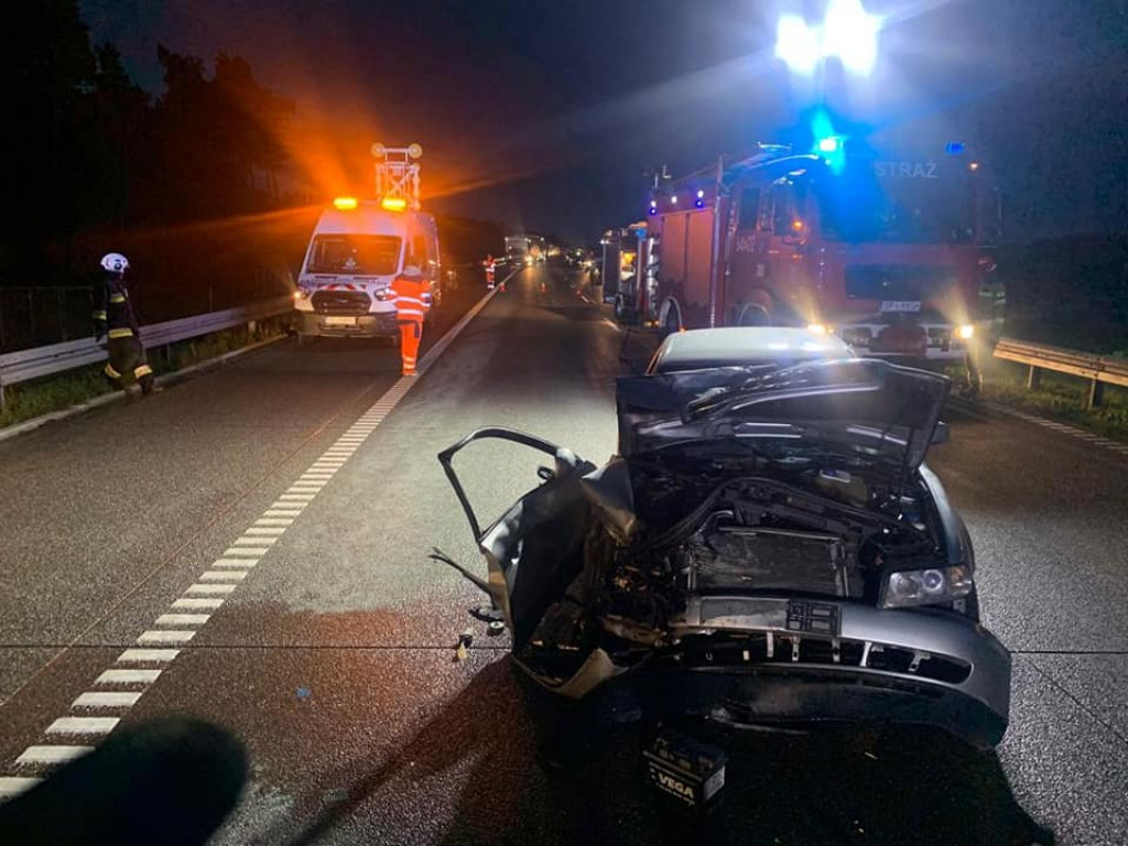 Wypadek na autostradzie. Sprawca był pijany