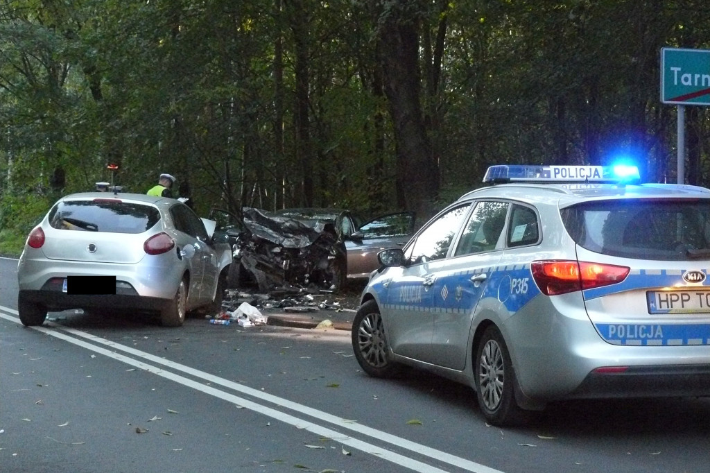 Czołowe zderzenie w Bobrownikach Śląskich