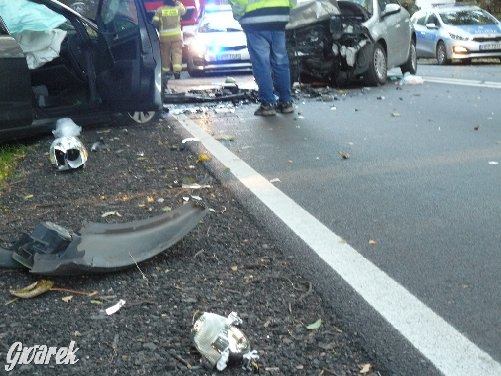 Czołowe zderzenie w Bobrownikach Śląskich
