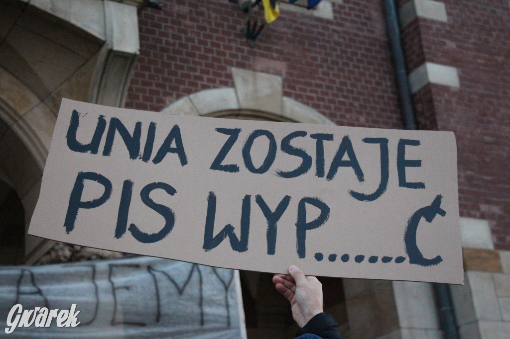 Protest na rynku. Szlaban dla PiS, zostajemy w UE
