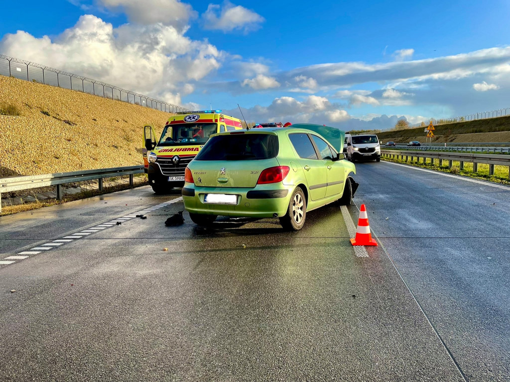 Wypadek w Celinach, kolizja na A1 przy lotnisku