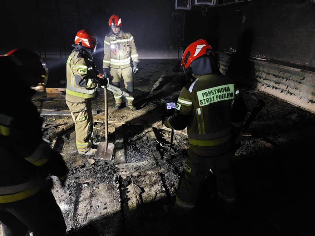 Pożar w szkolnej sali gimnastycznej