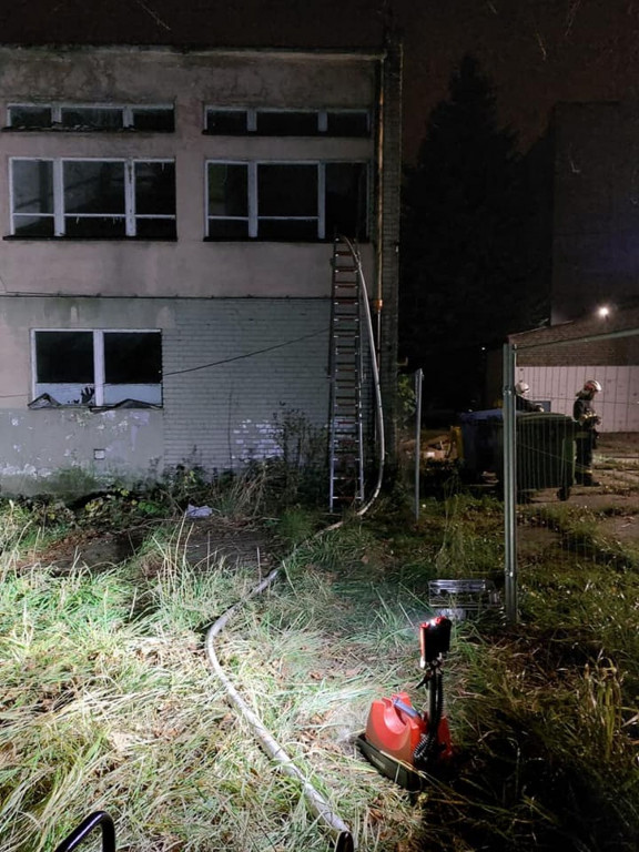 Pożar w szkolnej sali gimnastycznej